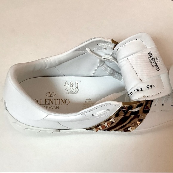 NIB Valentino Garavani Rockstud Untitled Leather & Haircalf Sneaker - Picture 7 of 13